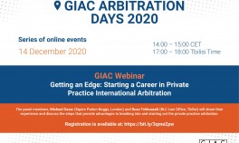GIAC WEBINAR ON STARTING A CAREER IN PRIVATE PRACTICE INTERNATIONAL ARBITRATION